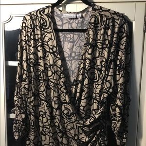 Susan Graver faux wrap shirt